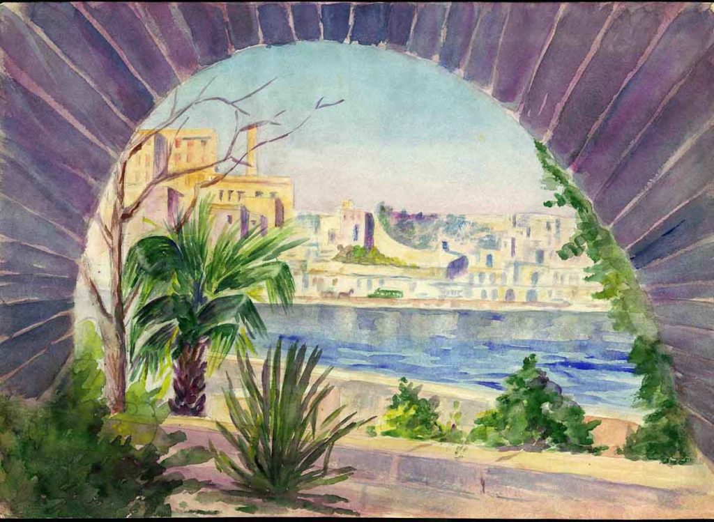 Malta 1939 Watercolour by Ross Nichols
