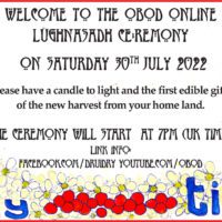 The OBOD Online Lughnasadh Ceremony | 30/07/2022