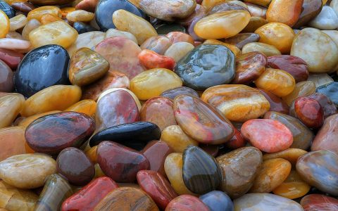 wet pebbles
